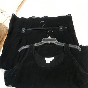 DONCASTER 2Pc. BLACK SKIRT & SLEEVELESS TOP SZ 14